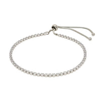 Adjustable Tennis Style Bracelet with Cubic Zirconia in Sterling Silver (4.00 mm)