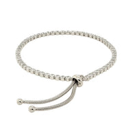 Adjustable Tennis Style Bracelet with Cubic Zirconia in Sterling Silver (4.00 mm)