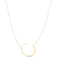 14K yellow gold large initial C pendant necklace with integrated bail