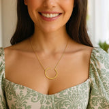 14K Yellow Gold Yours Truly Large Initial C Necklace thumbnail 3