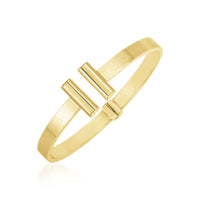 14k Yellow Gold High Polish Bar Cuff Bangle (6.00 mm)