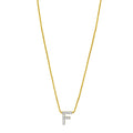 14K yellow gold F initial pendant necklace with diamond accents