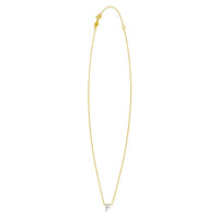 14K Yellow Gold Mini Diamond F Initial Pendant Necklace