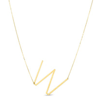 14K Yellow Gold Yours Truly Large Initial W Necklace