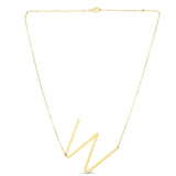 14K Yellow Gold Yours Truly Large Initial W Necklace thumbnail 2