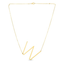 14K Yellow Gold Yours Truly Large Initial W Necklace