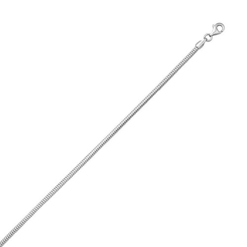 Sterling Silver Rhodium Plated Octagonal Snake Chain (2.40 mm)