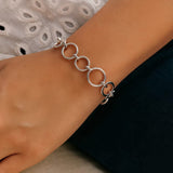Sterling Silver Rhodium Plated Round Link Bracelet thumbnail 5