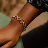 Sterling Silver Rhodium Plated Round Link Bracelet thumbnail 6