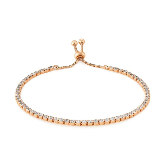 Adjustable Tennis Style Bracelet with Cubic Zirconia in Sterling Silver(5.10 mm)