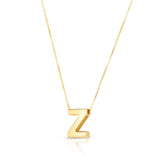 14K yellow gold block letter Z initial pendant necklace thumbnail 1