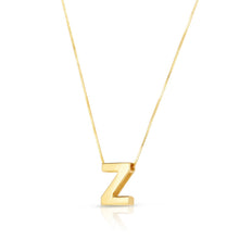 14K Yellow Gold Yours Truly Block Letter Initial Z Necklace