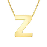 14K Yellow Gold Yours Truly Block Letter Initial Z Necklace thumbnail 2