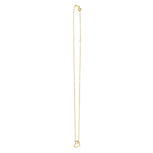 Open Heart and Pearl Necklace in 14K Yellow Gold