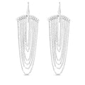 Sterling silver 925 multi strand chain drop chandelier earrings