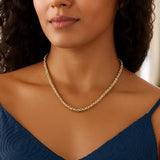 Two Tone Pallina Bead Necklace in 14K Gold thumbnail 3