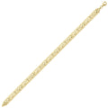 10K yellow gold bracelet with diamond-cut square links and secure clasp