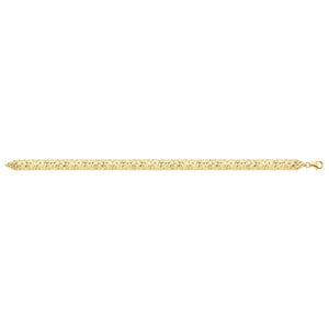 10K Yellow Gold Diamond Cut Square Link Bracelet