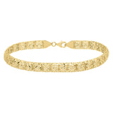 10K Yellow Gold Diamond Cut Square Link Bracelet thumbnail 3