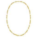 14K Yellow Gold Five And One Paperclip Link Chain Necklace thumbnail 2