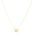 14K yellow gold Papillon butterfly pendant necklace with open cutwork wings