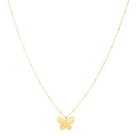 14k Yellow Gold Papillon Butterfly Necklace