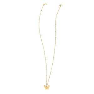 14k Yellow Gold Papillon Butterfly Necklace