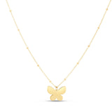 14k Yellow Gold Papillon Butterfly Necklace thumbnail 4