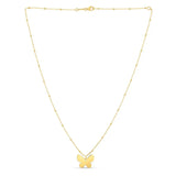 14k Yellow Gold Papillon Butterfly Necklace thumbnail 6