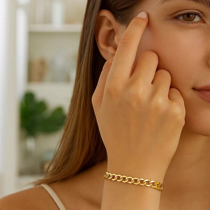 14k Yellow Gold Solid Curb Bracelet (3.60 mm)