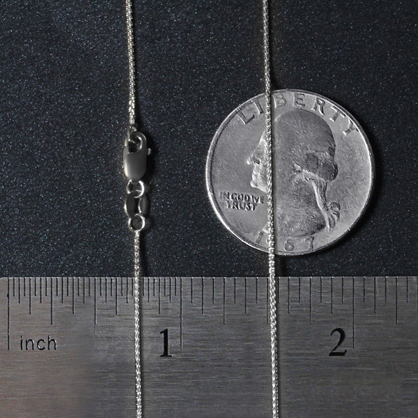 14k White Gold Round Wheat Chain (0.80 mm)