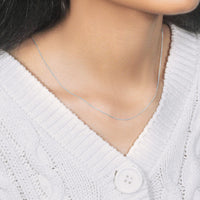 14k White Gold Round Wheat Chain (0.80 mm)