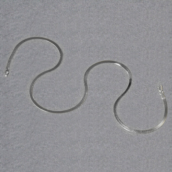 Sterling Silver Rhodium Plated Herringbone Chain (3.30 mm)