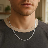 Sterling Silver Rhodium Plated Herringbone Chain (3.30 mm)