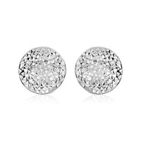 Sterling Silver Large Textured Circle Earrings