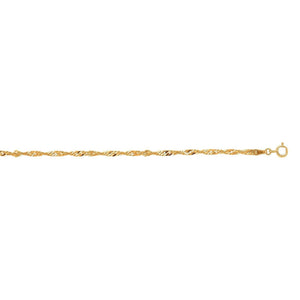 10k Yellow Gold Singapore Anklet 2.2mm