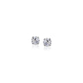 14K white gold ring with 2 round cubic zirconia stones