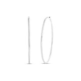 Rhodium Plated Endless Hoop Earrings in Sterling Silver thumbnail 2