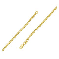 14K yellow gold anchor chain with 3.00 mm barred oval links