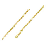 14K yellow gold anchor chain with 3.00 mm barred oval links thumbnail 1