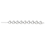 Sterling Silver Rhodium Plated Puffed Hearts Bracelet thumbnail 2
