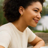 Puffed Up Graduated Hoop Earrings in 14K Yellow Gold thumbnail 2