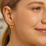 Puffed Up Graduated Hoop Earrings in 14K Yellow Gold thumbnail 4