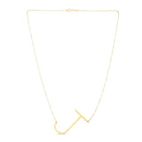 14K Yellow Gold Yours Truly Large Initial J Necklace thumbnail 2