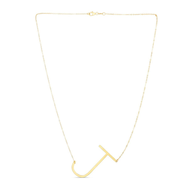 14K Yellow Gold Yours Truly Large Initial J Necklace