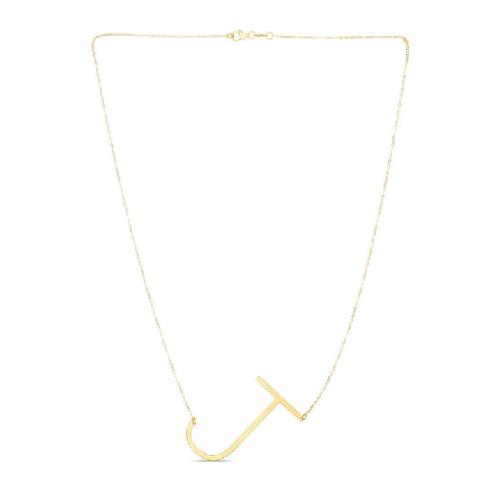 14K Yellow Gold Yours Truly Large Initial J Necklace