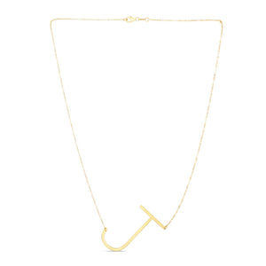 14K Yellow Gold Yours Truly Large Initial J Necklace
