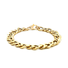 Load image into Gallery viewer, 14k Yellow Gold Curb Chain Design with Diamond Cuts Bracelet (8.80 mm)