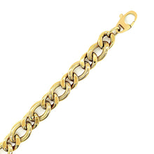 Load image into Gallery viewer, 14k Yellow Gold Curb Chain Design with Diamond Cuts Bracelet (8.80 mm)