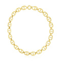 14K yellow gold oval mariner link necklace with high-polish finish